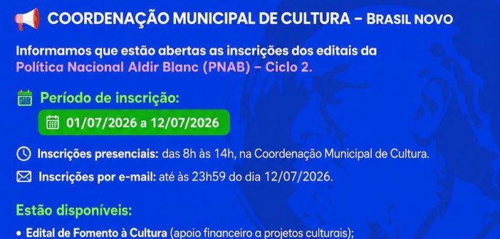 Inscrição – LEI ALDIR BLANC Ciclo 2